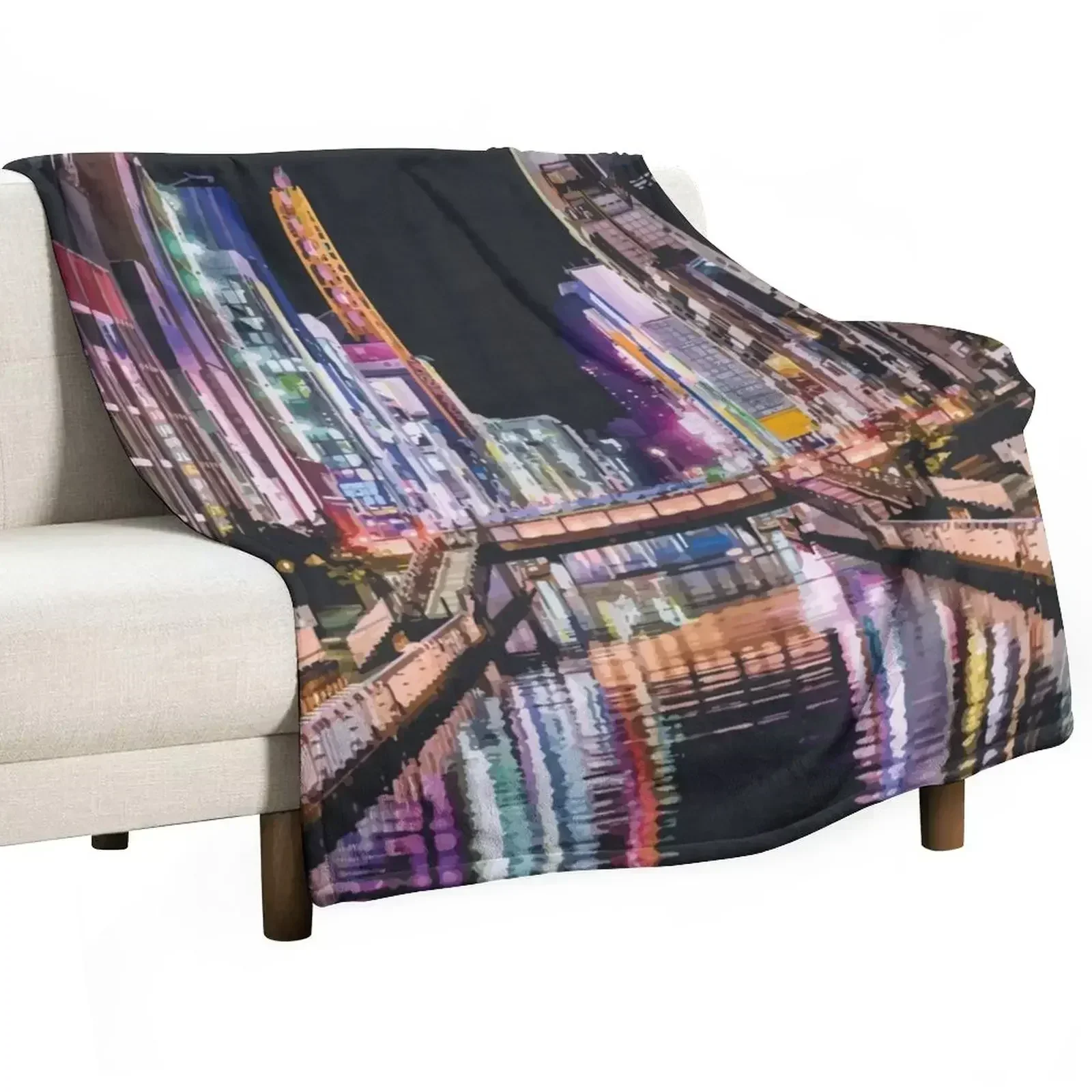 Osaka, Japan Travel Artwork Throw Blanket Flannels Custom Blankets For Baby Blankets