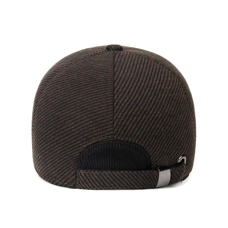 New Mens Winter Earmuffs Baseball Cap Fashion Warm Hat Outdoor Middle-aged and Elderly Cycling Plus Velvet Thick Cotton Hat