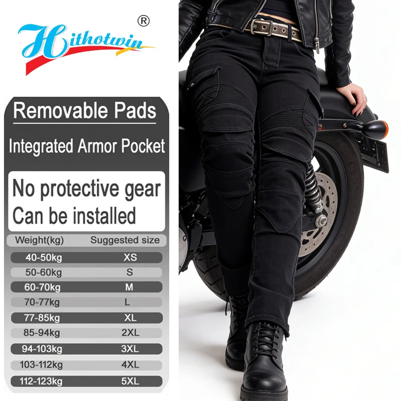 All Season women motocross riding jeans motorcycle racing pants wear Resistant with armor pockets armor Not included 06