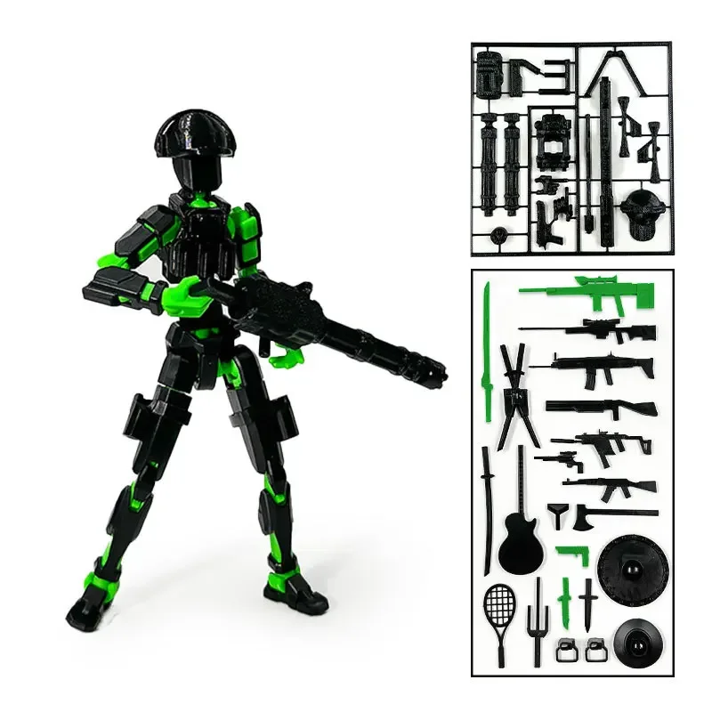3D Printed Action Figure Full Body Mechanical Multi-Joint Movable Mini Desktop Accessory Boys Gift Bookshelf Decoration