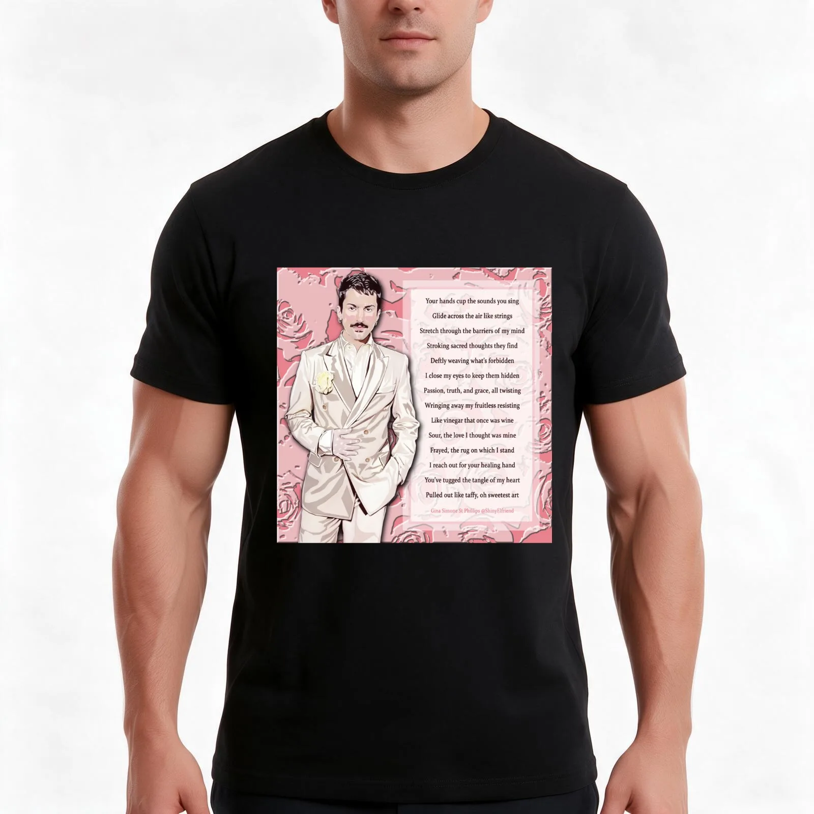 Mitch Grassi of Pentatonix with Poem T-Shirt Summer Casual Cotton Tee Oversized Streetwear Tops Vintage Graphic Print