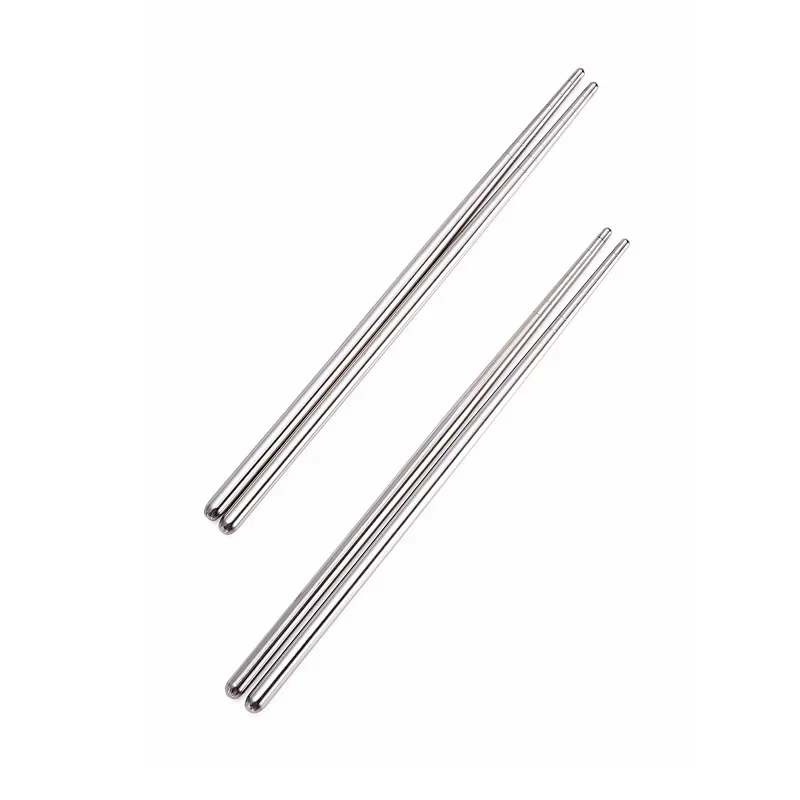 Household Round Chopsticks Stainless Steel Canteen Fast Food Chopsticks High Temperature Non-slip Korean Chopsticks Cutlery Set