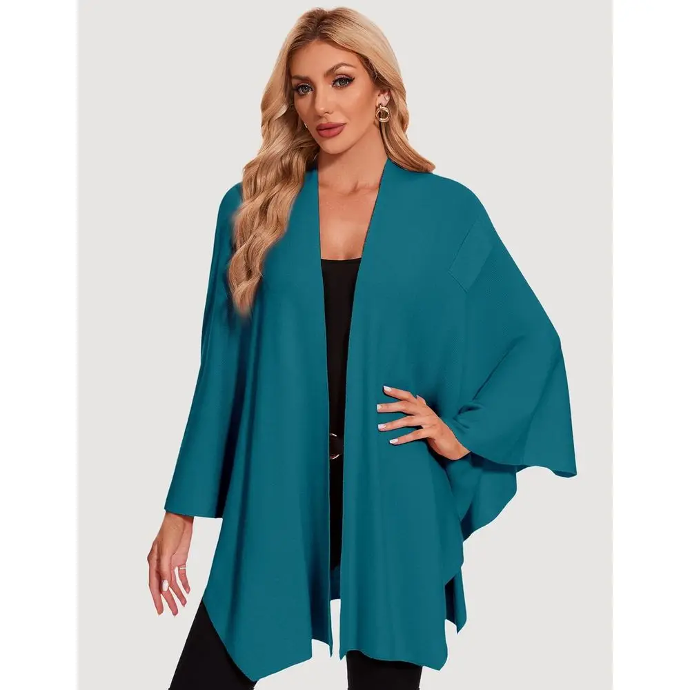 كيب معطف نسائي أنيق خفيف الوزن مع ياقة شال لملابس السفر الدافئة