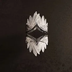 Angel Wings Men's and Women's Finger Ring Personalized Trendy Opening Adjustable Neutral Wind Brushed Wings Jewelry Gift