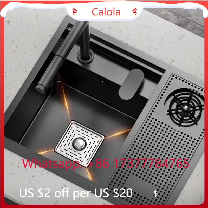 Convenient Hidden Single Bowl Kitchen Sink Modern Simple Restaurant Use