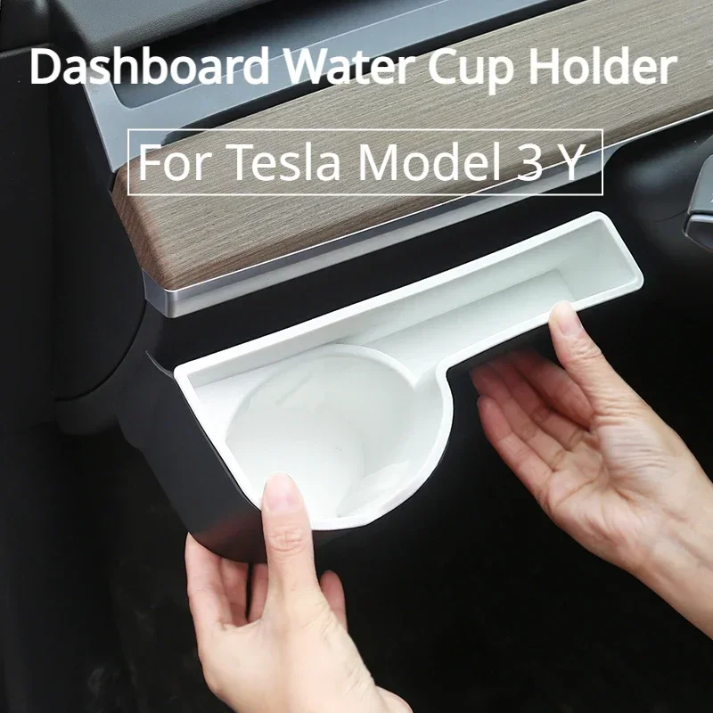 

Storage Box for Tesla Model 3 Y Car Dashboard Water Cup Holder Front Instrument Panel Stowing Tidying Car Accessories 2021-2023