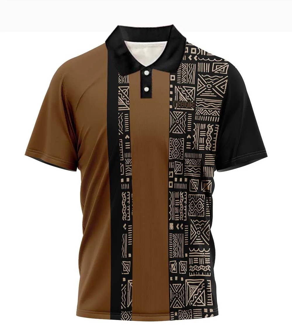 

Vintage Ethnic Pattern 3D Printed Polo Shirt For Men Fashion Casual Short Sleeve Tees Summer Lapel Tops Oversized T-Shirts