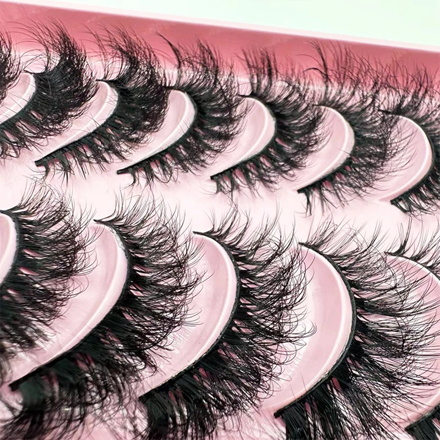 8D superdikke pluizige valse wimpers - 10-paar set, perfect voor herbruikbare wimpers voor beginners