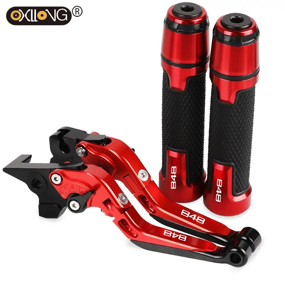 Motorcycle CNC Brake Clutch Levers Handlebar knobs Handle Hand Grip Ends FOR DUCATI 848 EVO 2007 2008 2009 2010 2011 2012 2013