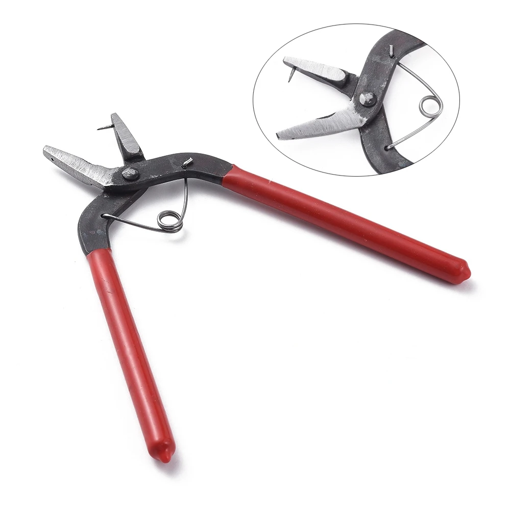1pcs Jewelry Plier Hole Punch Plier Eyelet Puncher Leather Belt Paper  Hole-Punching Handed Tool, Red,155x85x11mm, Pin: 1mm