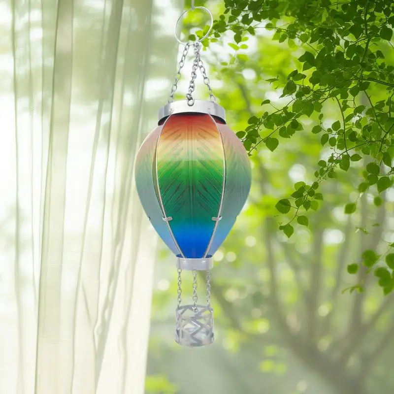 Solar Powered Hot Air Balloon Lantern LED Air Balloon Solar Light Outdoor Waterproof Colorful Hot Air Balloon Decorations For