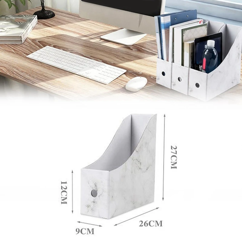 2X Sturdy Cardboard Magazine Holder Waterproof Magazine Storage Box Book Bins Desk File Holder Organizer