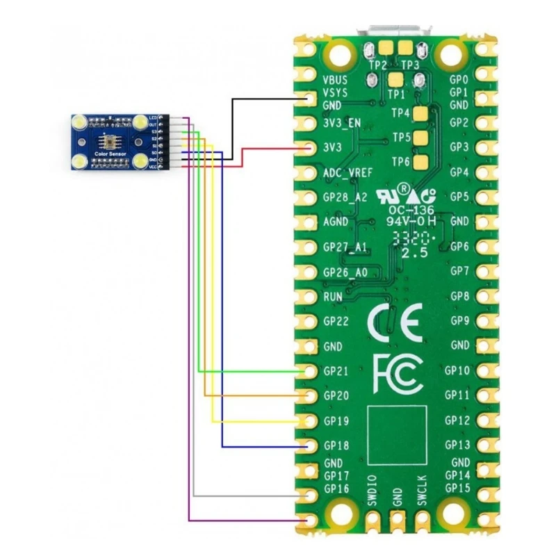Color sensor TCS3200 color recognition module supports STM32/Arduino