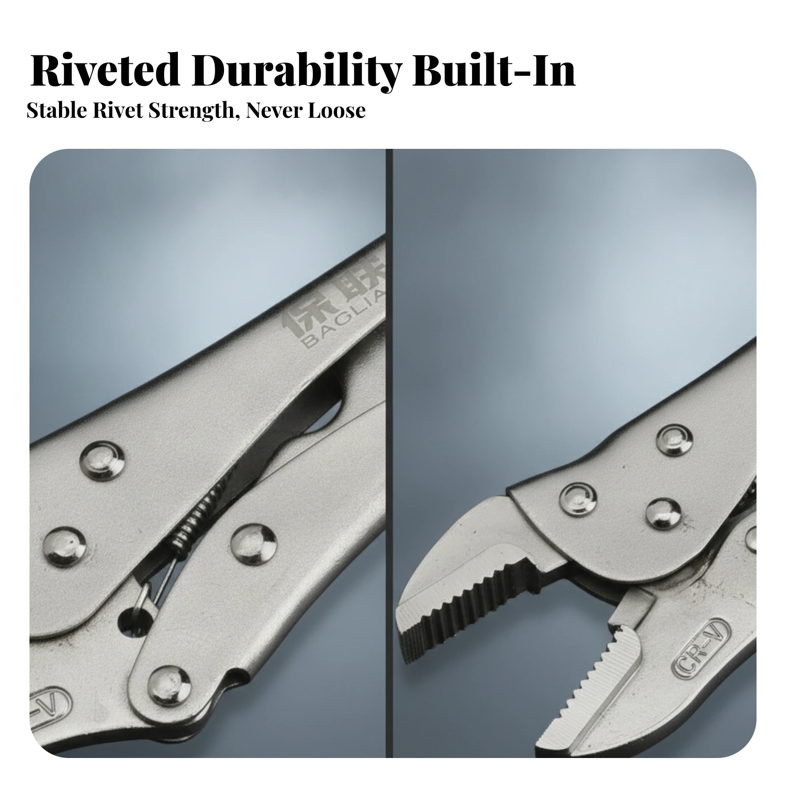 Spring-Loaded Locking Pliers Industrial-Style Adjustment Screw Locking Pliers
