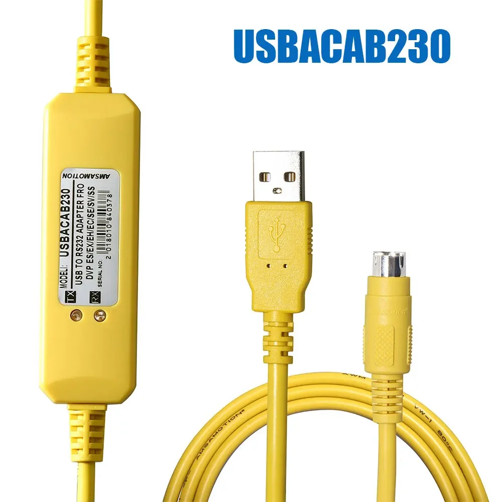 USBACAB230 Programming Cable USB TO RS232 Adapter For Delta USB-DVP ES EX EH EC SE SV SS Series PLC