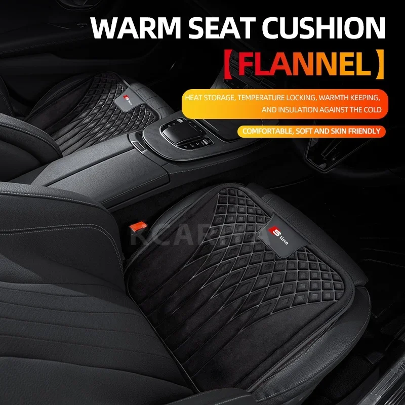 Car Cushion Flannel Plush Seat Pad Interior Accessories For Audi Sline  A3 A4 A6 A5 Q5 A1 Q7 Q3 Q2 Q8 A7 A8 TT S1 SQ5 RSQ3 RSQ8