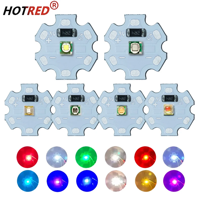 1-10pcs LED Beads 3W 3535 Chip DC3V/3.7V/5V Battery USB Light No Need Driver XPE Cold Warm White UV Royal Blue Deep Red Green
