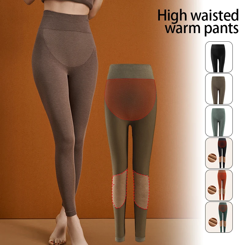 Women Winter Warm Thicken Fleece Pantyhose High Waist Butt Lift High Elastic Cashmere Pantyhose Plus Velvet Tights Leggings