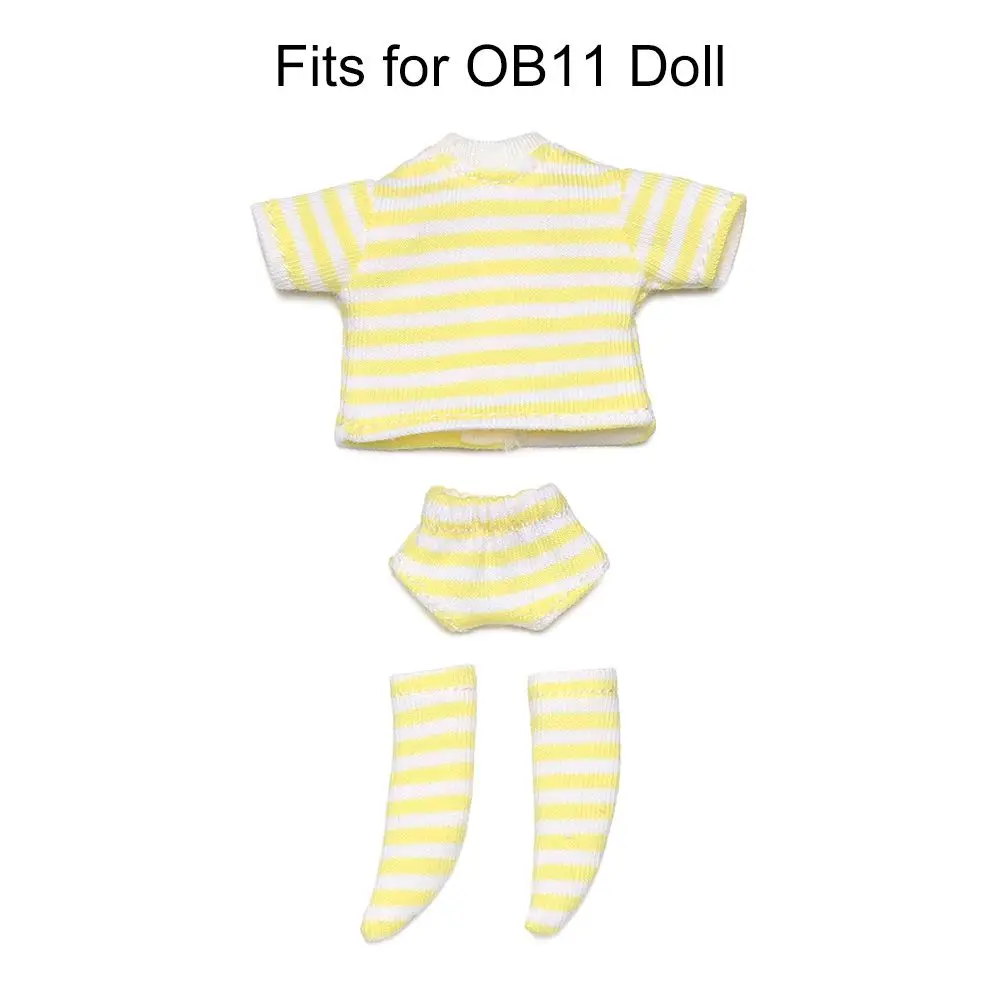 1/12 BJD Doll Clothes Suits OB11 Doll T-shirt 1/11 Doll Panties Fashion Doll Cotton Socks DIY Doll Clothes Dolls Accessories