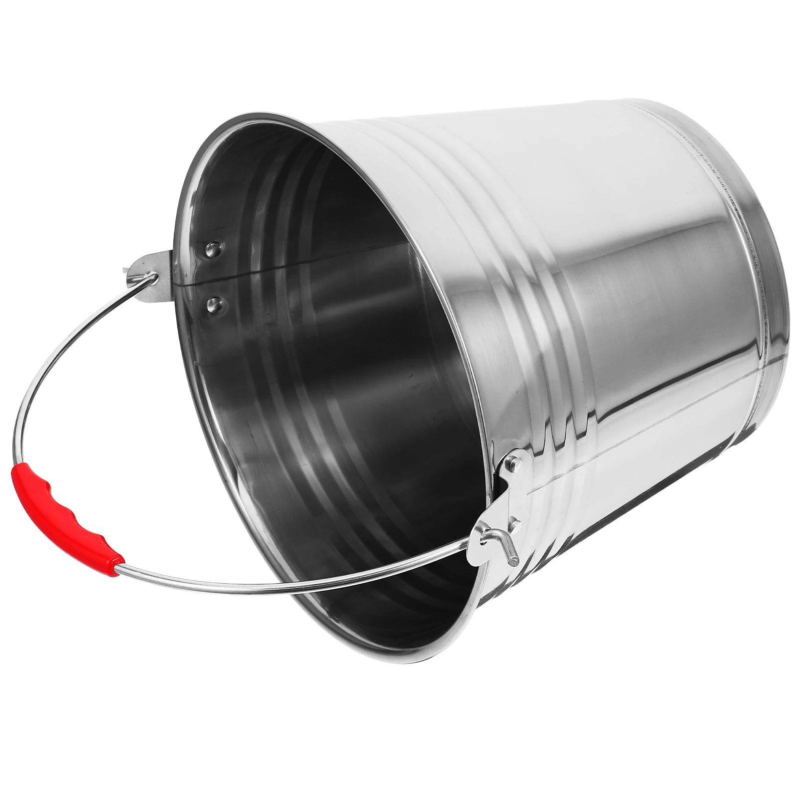 

Stainless Steel Bucket 24cm 6.0L Portable Trash Can Metal Pail Corrosion Resistant Resistant Multipurpose Milk