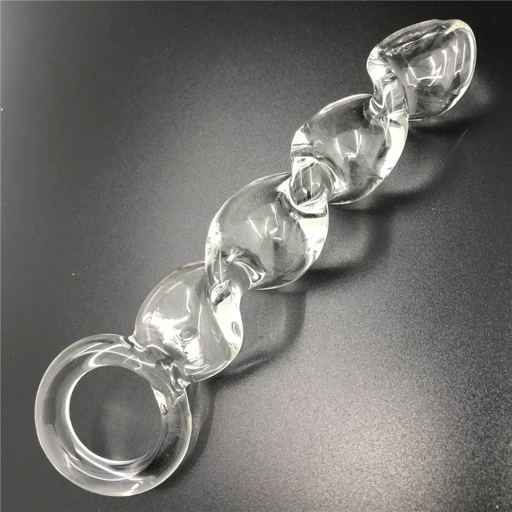 20cm Pyrex Glass Spiral Dildo Anal Vaginal Plug Lesbian G Spot Sex Toys For Women Men Butt Dilator Couples Masturbator