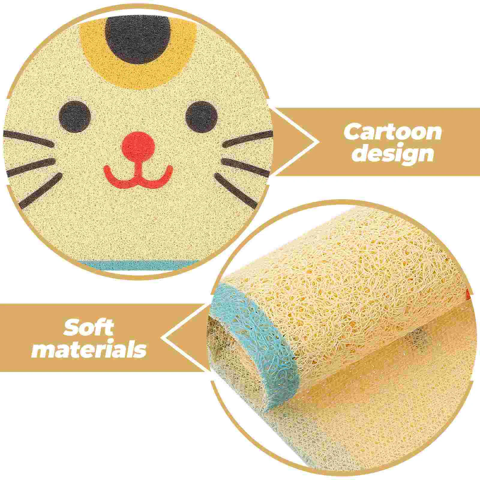 Cat Litter Box Mat Cartoon Cat Litter Mat Non-slip Litter Box Mat Litter Mat for Cats