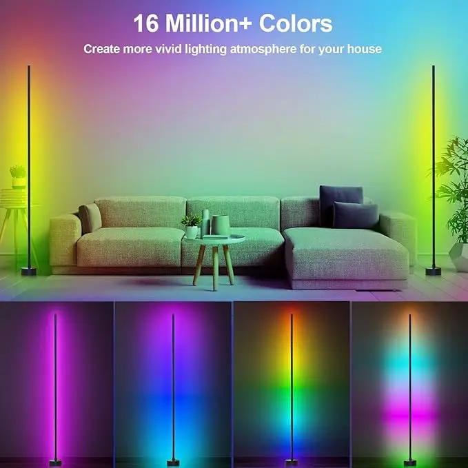 

LED Floor Lamp, Music-Sync Dynamic Color Changing RGB Standing Light, Ideal for Weddings/Proms, Birthday Parties, Hotels, Bedrooms, Gaming Rooms, TV Football Matches, and Romantic Atmosphere Decoration. A Top Gift Choice for All Festivals.