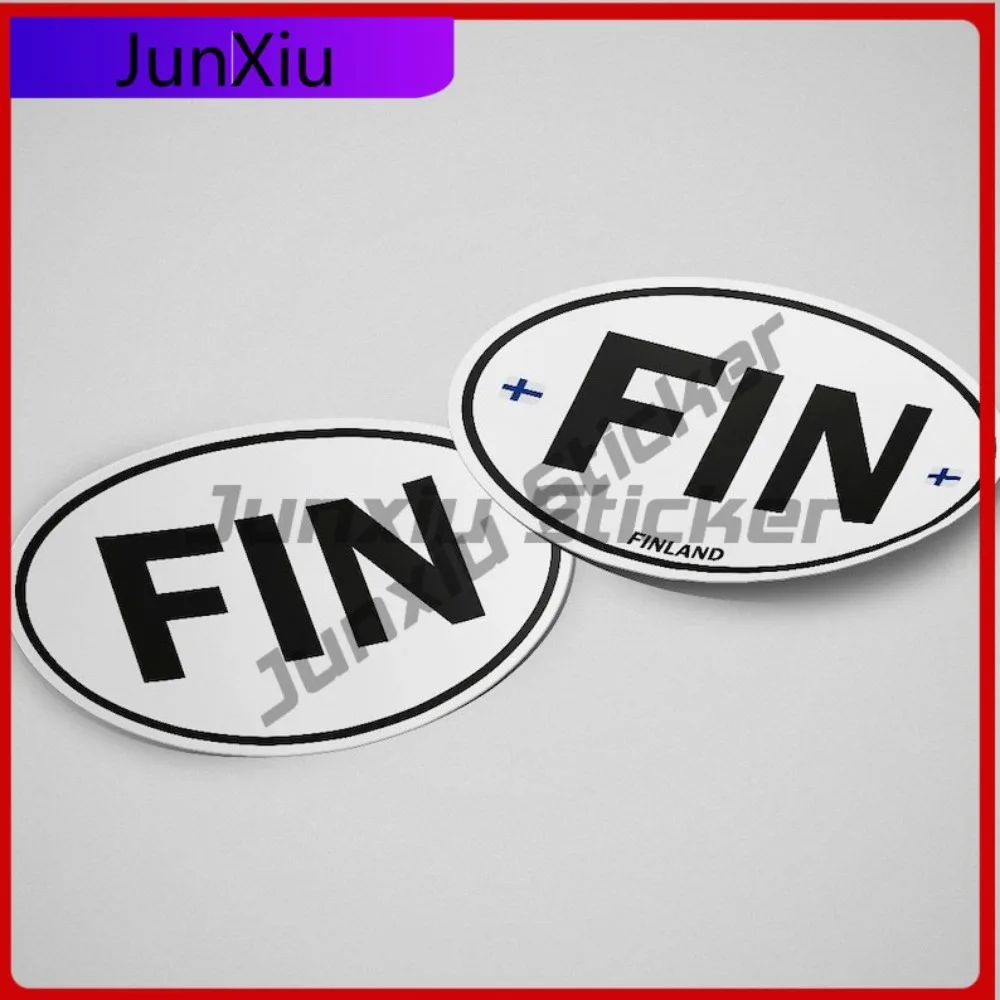 

Finland Flag Sticker Oval-shaped White and Black Country Creative Air Conditioners Refrigerators Scratch Proof Anti UV Vehicle