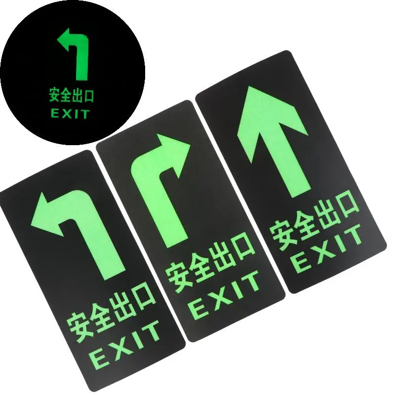 2/6Pcs Self-Adhesive Glow In Dark Sticker Luminous Tape For Exit Sign Wall Safety Stage Night Vision Home Decoration