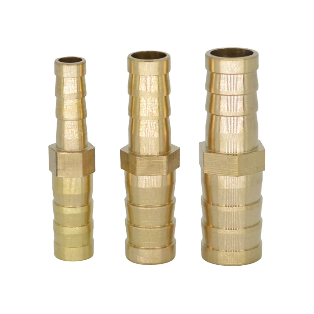 

YQBS 4mm 6mm 8mm 10mm Brass 2 Way Straight Reducer Hose Barb Pipe Fitting Copper Coupler Connector Adapter