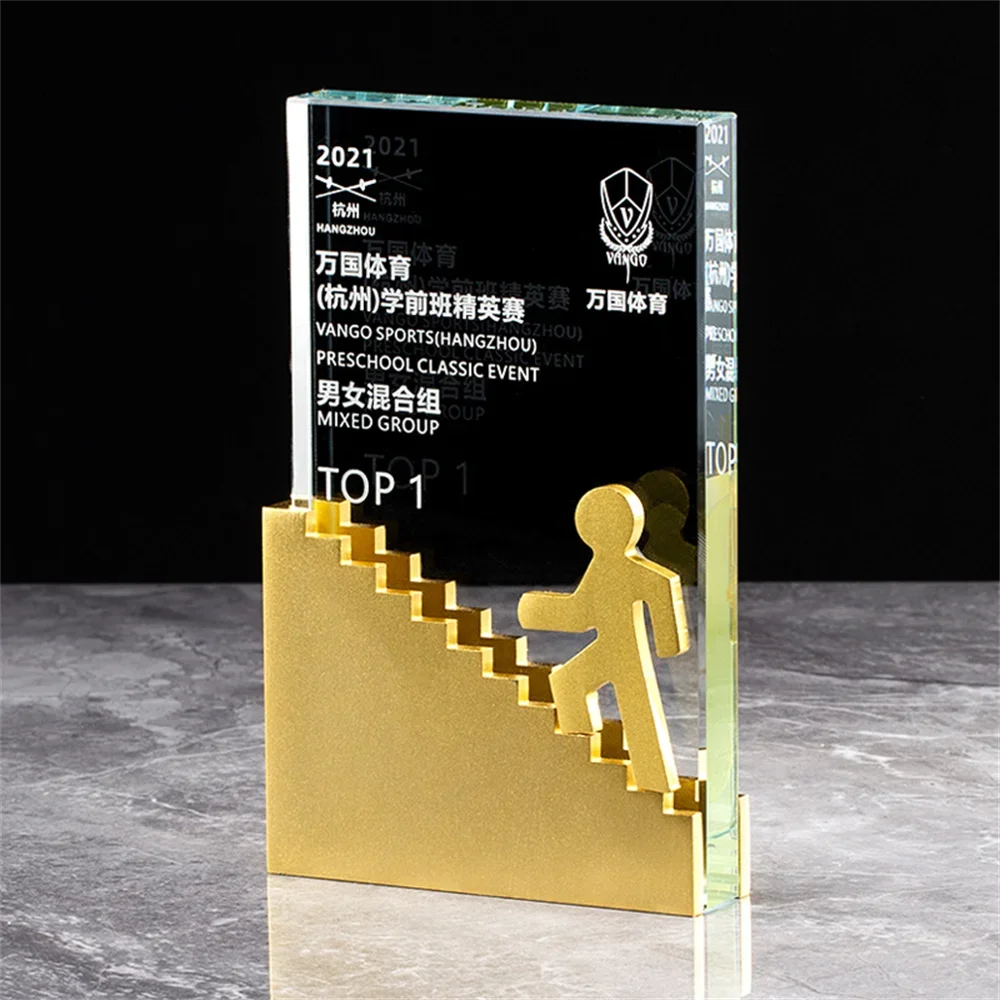 Free Custom New Crystal Trophy Creative High-end Annual Meeting Outstanding Employee Ornaments Souvenir Medal Event Award Medal