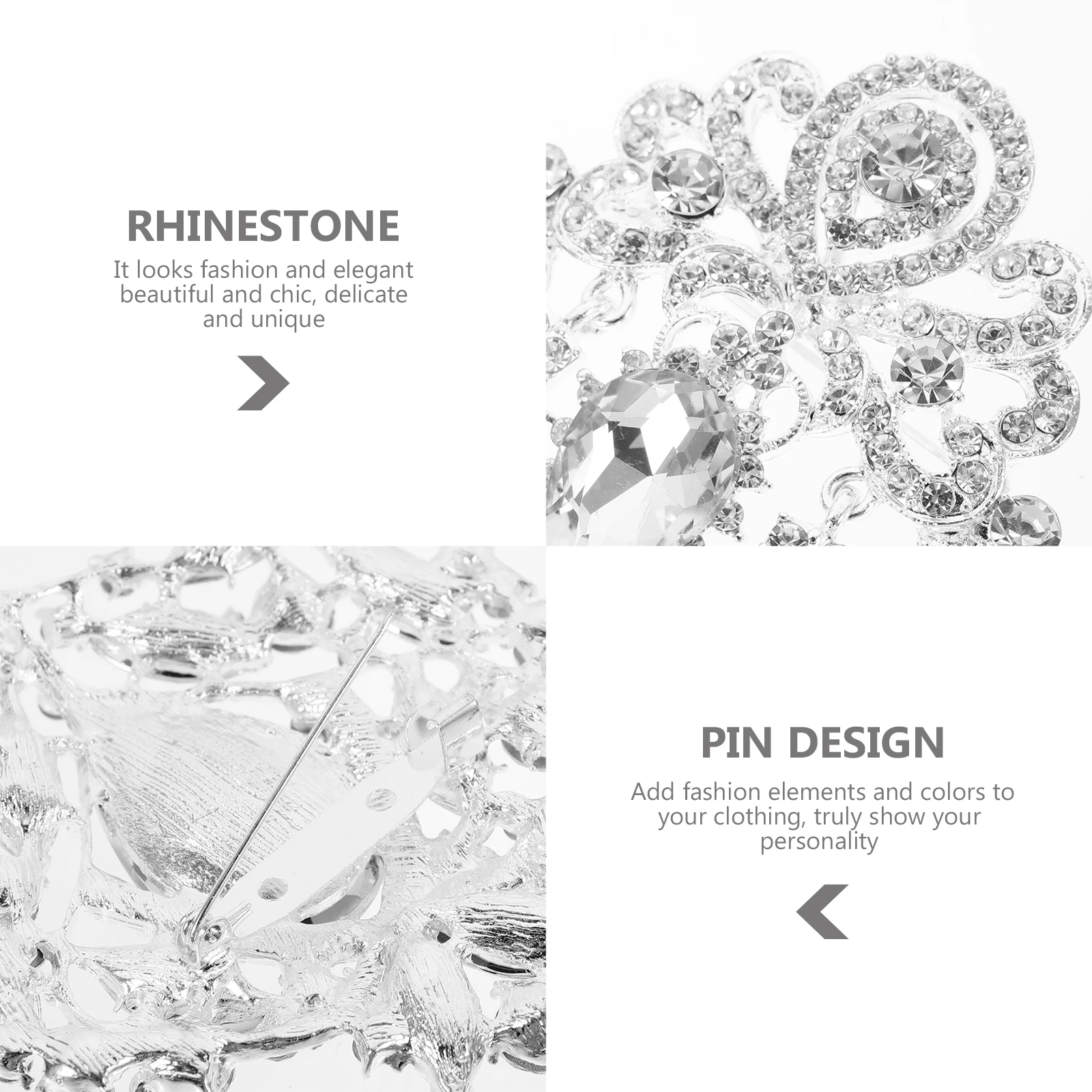 

Bridesmaid Lapel Pin Alloy Brooch Decorative for Clothing Gift Rhinestone