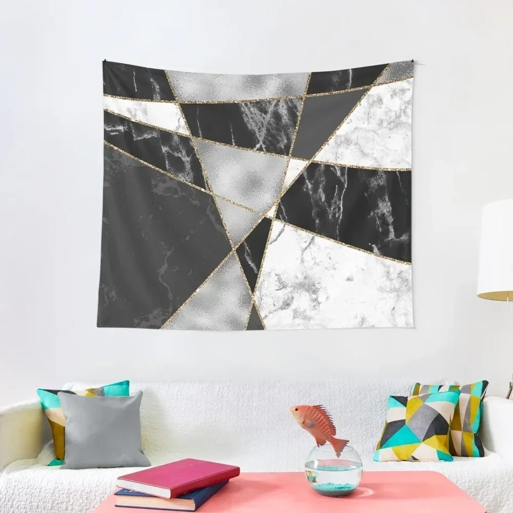 

Black white and gold marble pattern Tapestry Wall Hanging Wall Bathroom Decor For Bedroom Tapestry