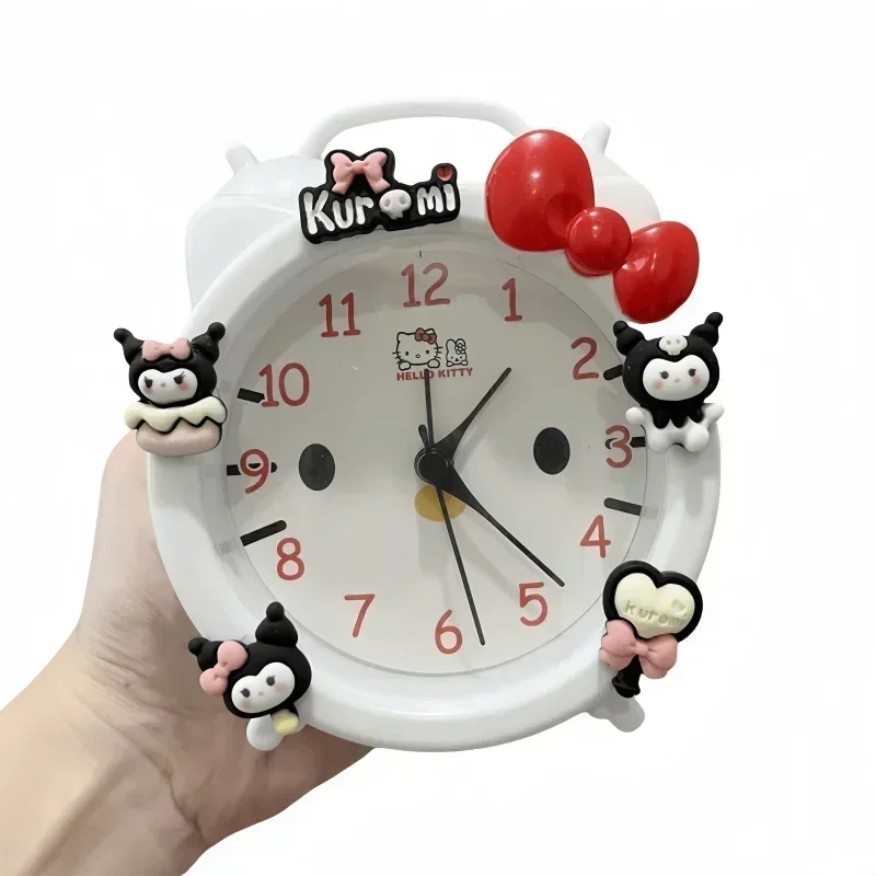 New Sanrio Kuromi Cartoon Children\'s Alarm Clock Creative Cute Desktop Clock Student Gift Wake Up Personalized Desk Clock