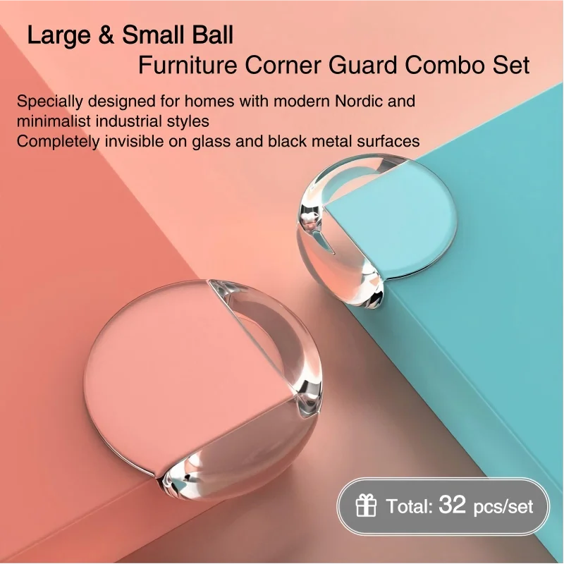 16/32Pcs/Set Clear Round Baby Proof Corner Guards, Acrylic Furniture Protectors for Glass Tables, Metal Shelves & Desks
