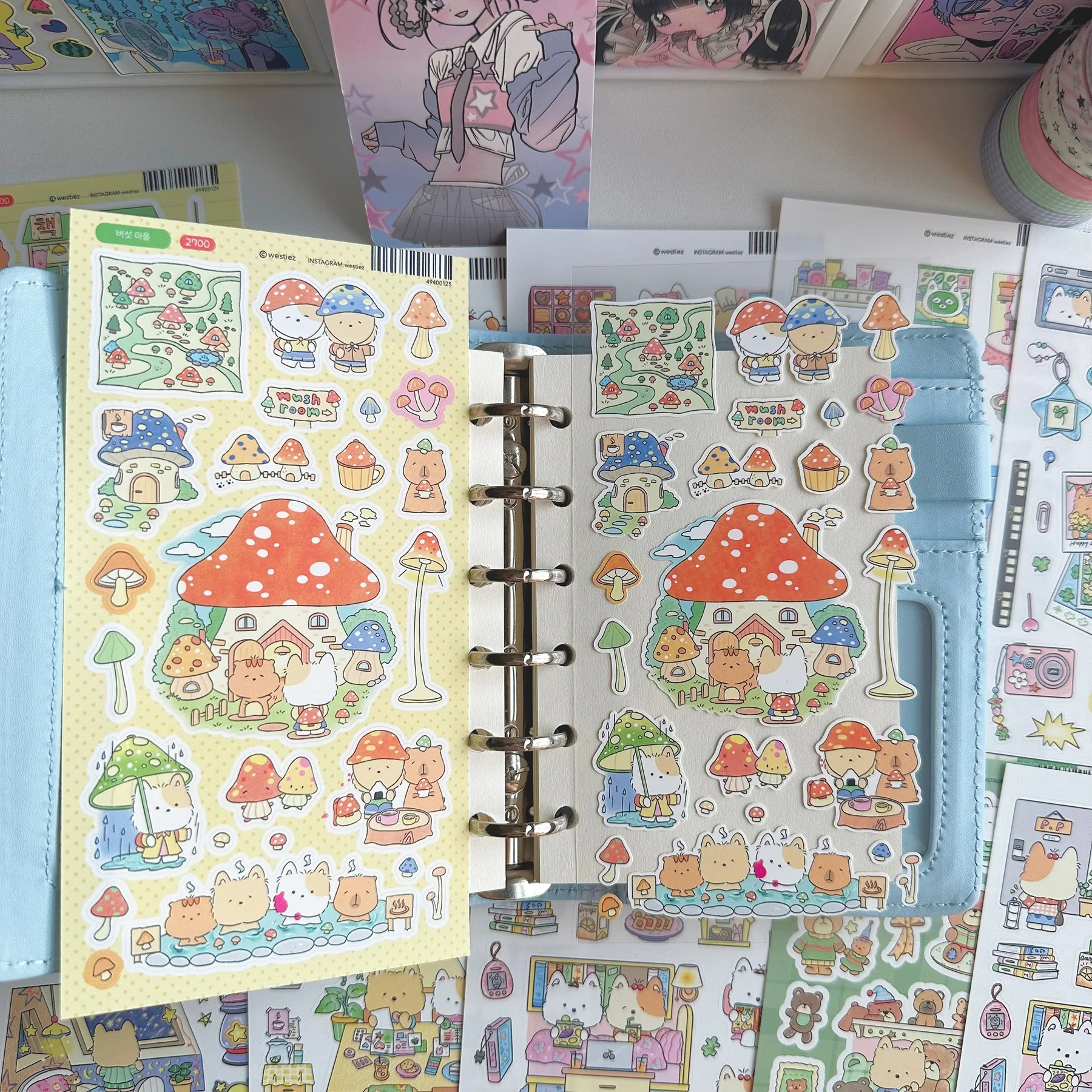 1/10PCS Korean Cute Cartoon Dog Sticker Kawaii West Highland Puppy Sticker Hand Account Planner Diary Notebook Scrapbook Sticker