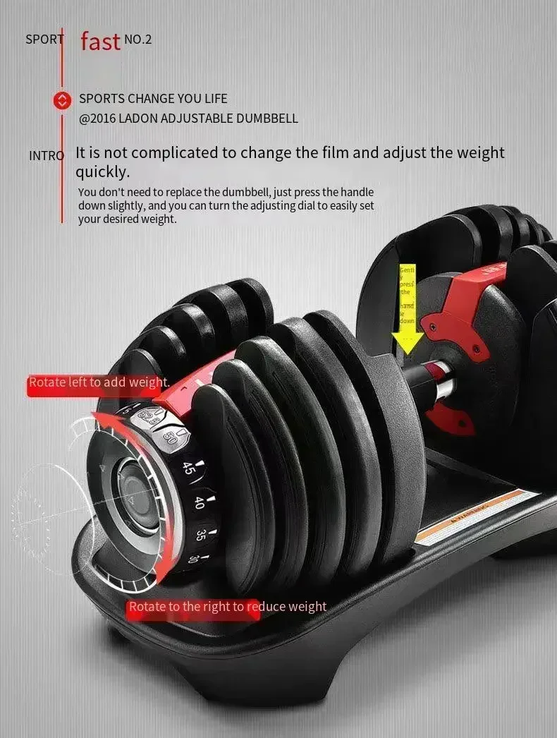 Dumbbell  24kg 40kg Custom Gym Fitness Adjustable Dumbbells for Sale Cheap Mainland China  Fitness Equipment