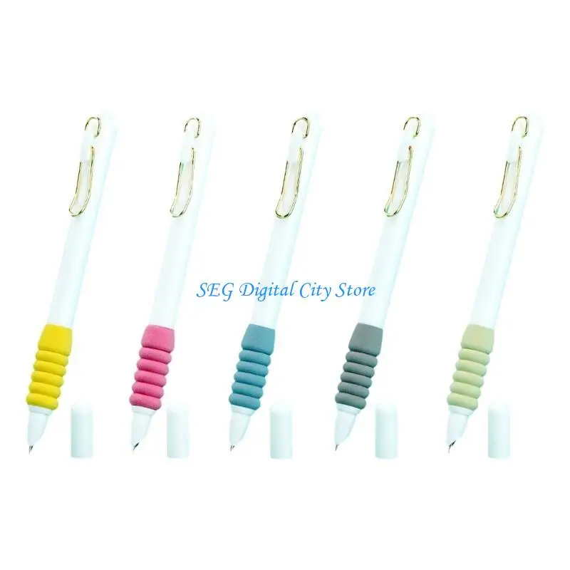 U75B 6Pcs Retractable Piston-Filled Fountain Pen for Kid Adult Student Handwriting Practice, Ergonomic Grip, Smooth to Write