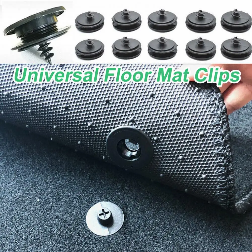 

10pcs Car Mat Carpet Clips Fixing Grips Clamps Floor Holders Sleeves Premium Kit Anti Skid Fastener Retainer Resistant Mats Clip