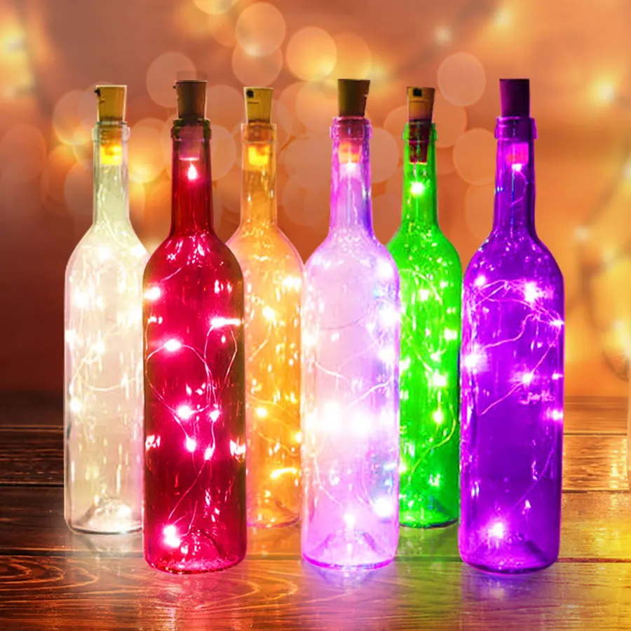 3/5/10pcs LED Christmas Lights Wine Bottle Cork String Lights Fairy Garland Bottle Stopper Holiday Xmas Party Wedding Decoration