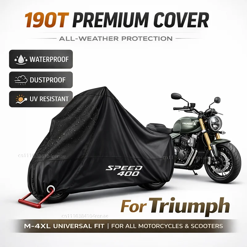 For Triumph Scrambler 400X 400 X Speed 400 2023 2024 190T Motorcycle Cover Waterproof Dustproof UV Protection All Season