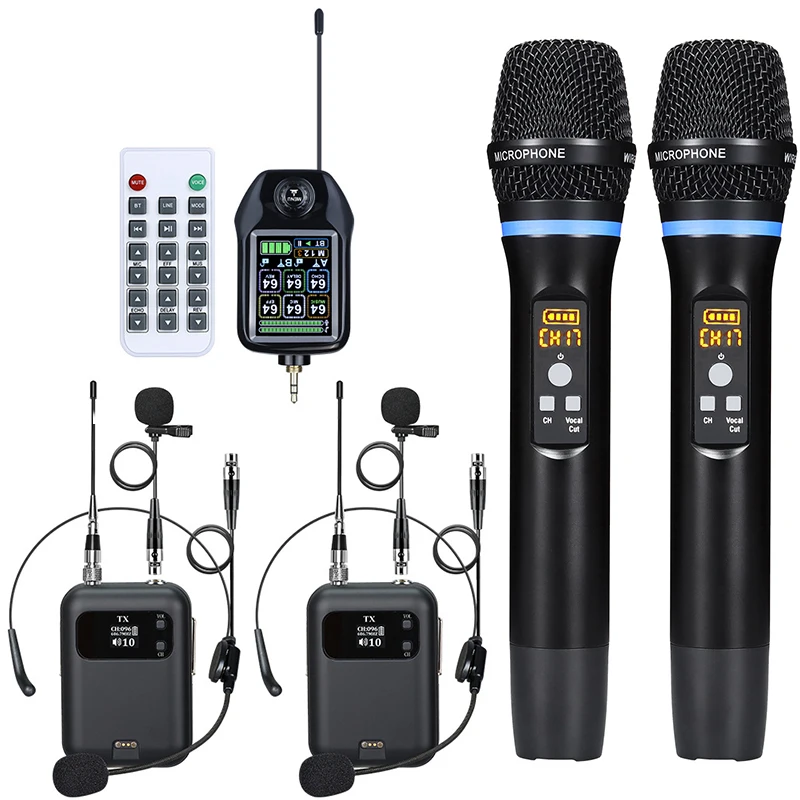 AI Intelligent Anti-Howling Wireless Microphone with DSP Effect One Click Silence Original Sound for Singing Home Microphones