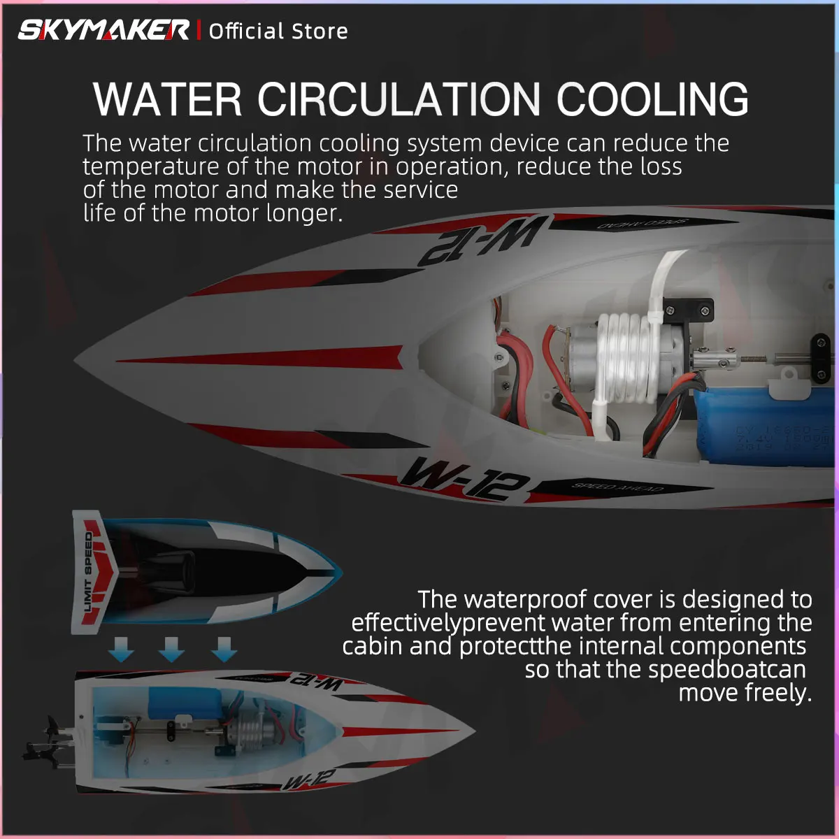 Wltoys Wl912 RC قارب سباق سريع 35 كيلومتر/ساعة عالية 2.4 جيجا هرتز كابس الحماية المهنية التحكم عن بعد قارب لعب للأطفال هدية #5