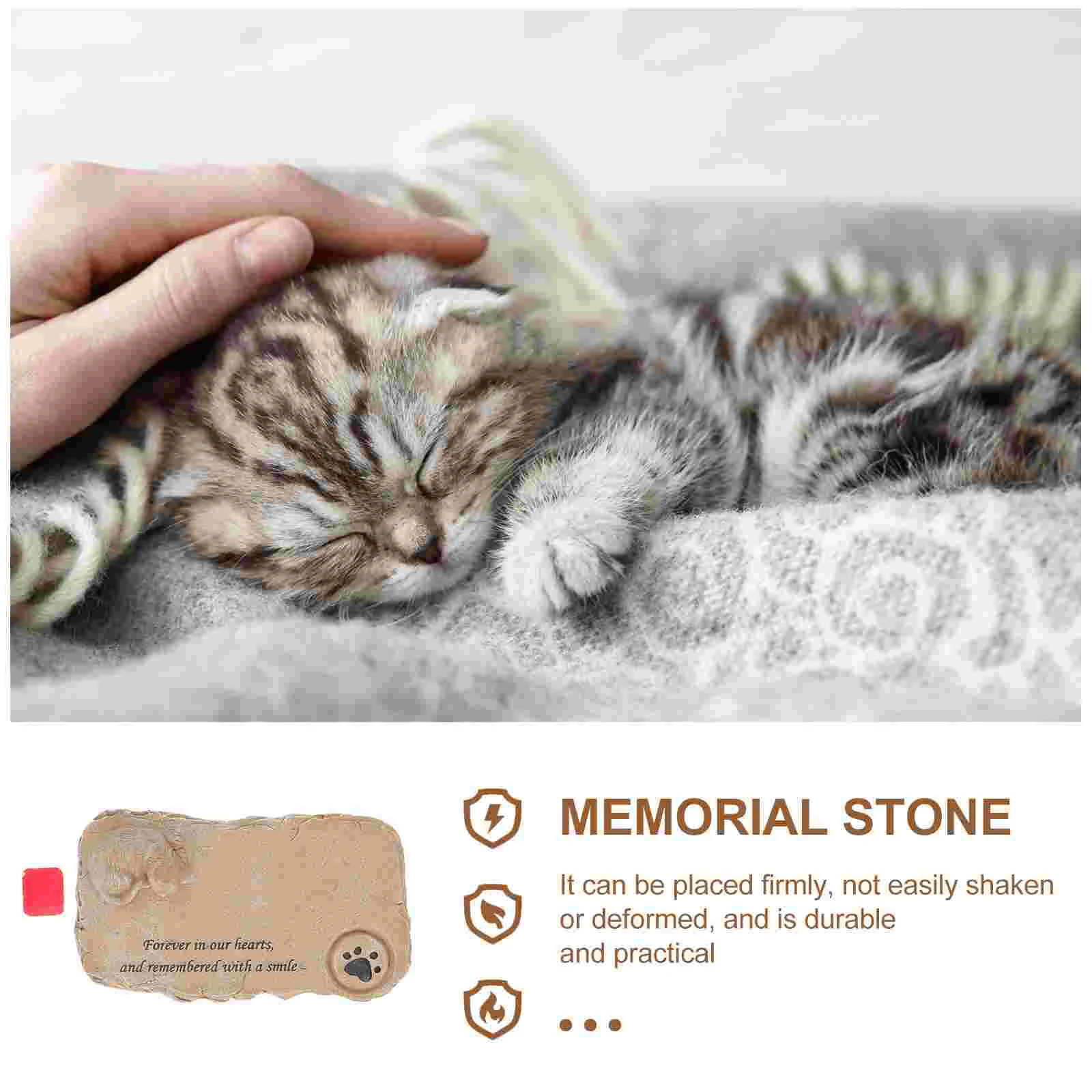 Cat Memorial Tombstone Adornment Plaques for Outdoors Pet Lettering Dog Ornament Resin