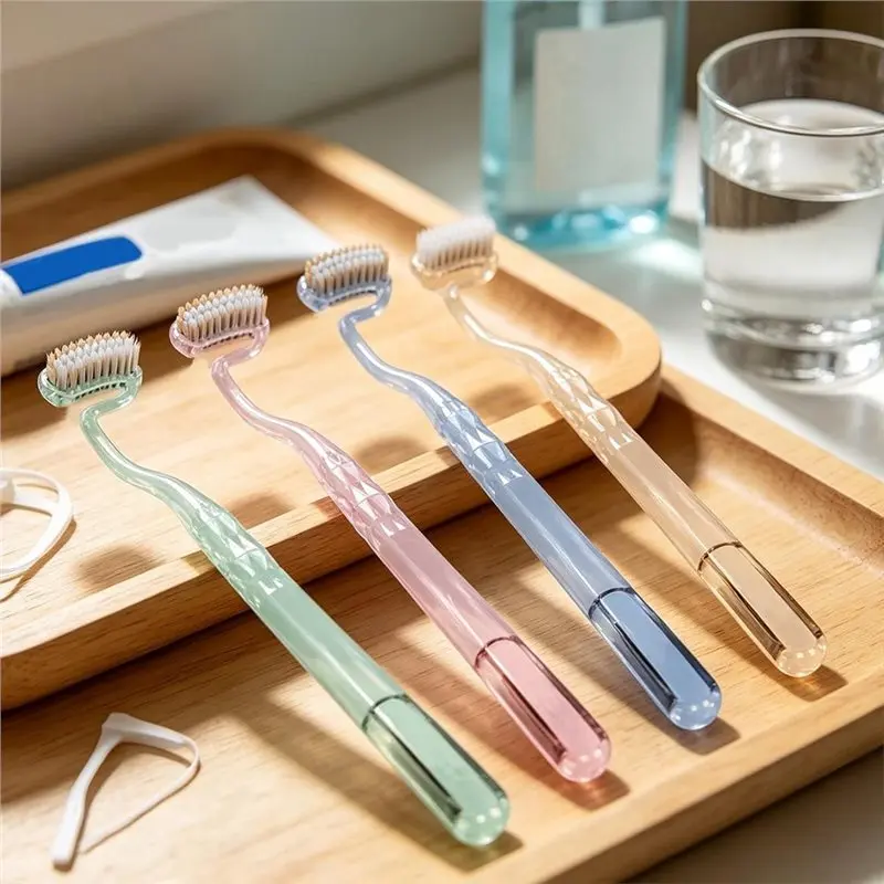 IALJ-Ergonomic Anti-Slip Handle, 8 Pcs S-Shaped Curved Brush Head, Odorless Safe, Clean For Home Bathroom, Dorm, Travel