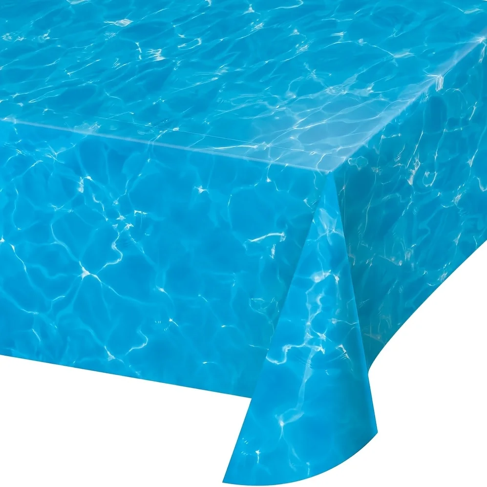 1/3Pcs Disposable Plastic Birthday Tablecloth 53.94x107.87 Inch Sea Wave Print Party Decor Table Cover