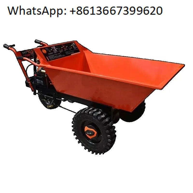 Small gasolin-e handcart, 4-cylinder engine, coal ash hopper, narrow road transport, grain handcart, construction dump truck