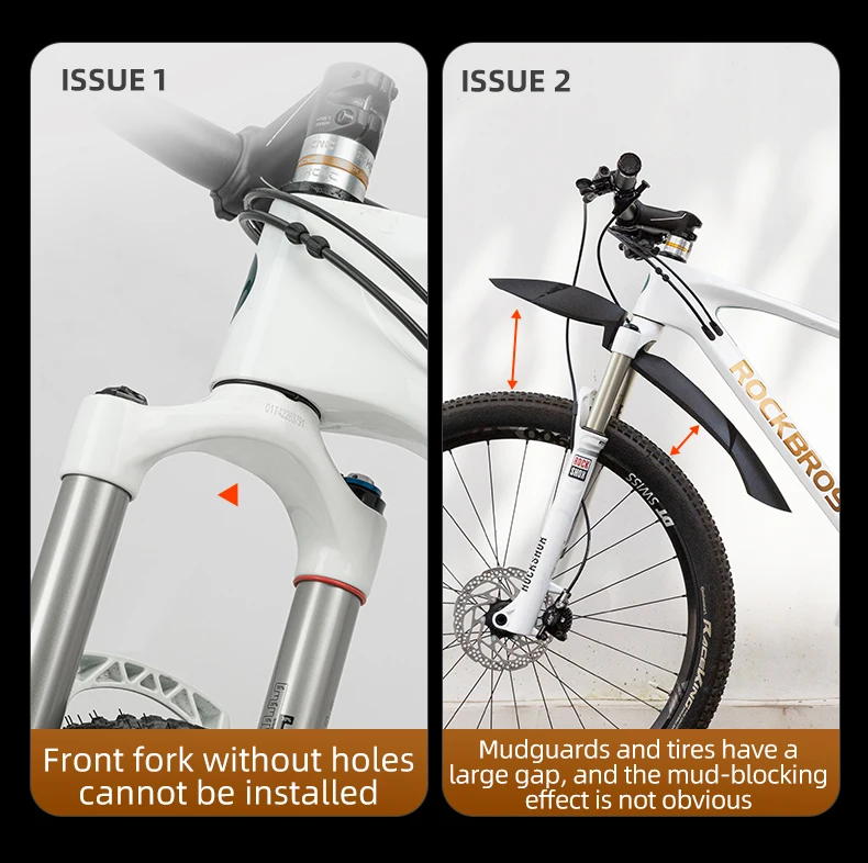 ROCKBROS Mountainbike-Schutzblech, verbreitert, mit Schnellverschluss, 26-29 Zoll, langlebig, innovative Montage, Fahrradzubehör – Detail 6
