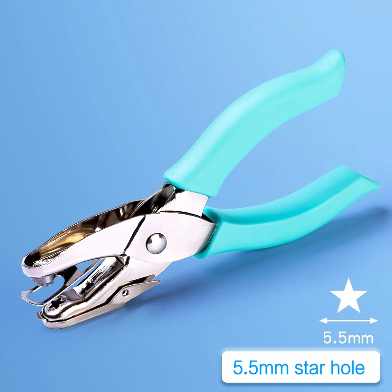 Perfurador de papel portátil de metal, fofo, rosa/verde, pano para scrapbooking, estrela, coração, círculo, faça você mesmo, cortador de formato de artesanato, perfurador de furo único