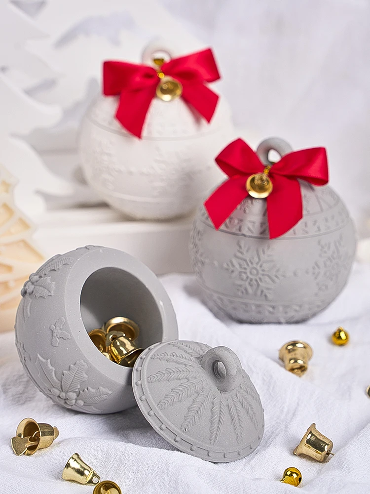 Runde Weihnachtsglas-Silikonform zum Selbermachen, handgefertigt, Relief, Beere, Schneeflocke, Duftkerze, Glas, Geschenkbox, Gips, Bastelform, Heimdekoration